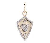 14kt Heart Shield Gelbgoldanhänger mit Diamant