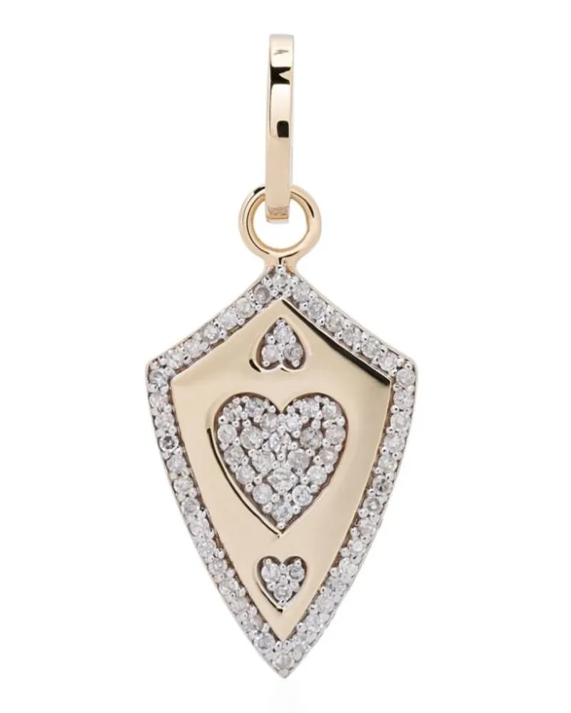 Adina Reyter 14kt Heart Shield Gelbgoldanhänger mit Diamant Gold