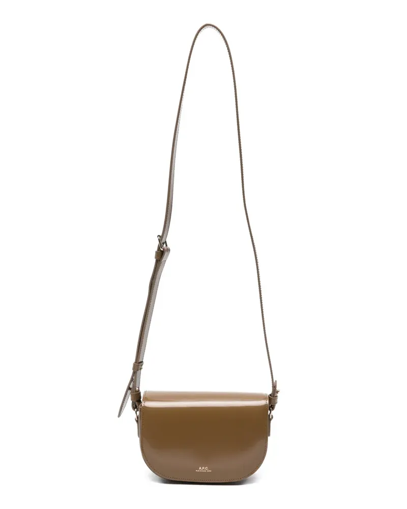 A.P.C. Demi-Lune patent leather crossbody bag - Braun Braun
