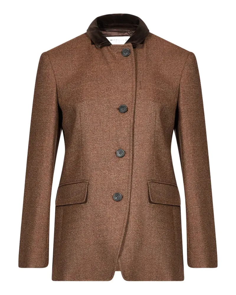 Max Mara Einreihige Tweed-Jacke aus Wolle - Braun Braun