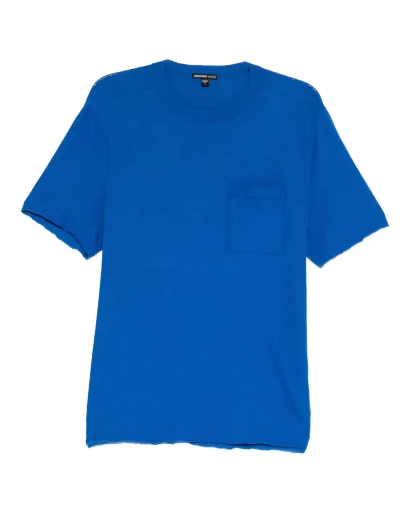 James Perse T-Shirt aus Slub-Jersey mit Tasche - Blau Blau
