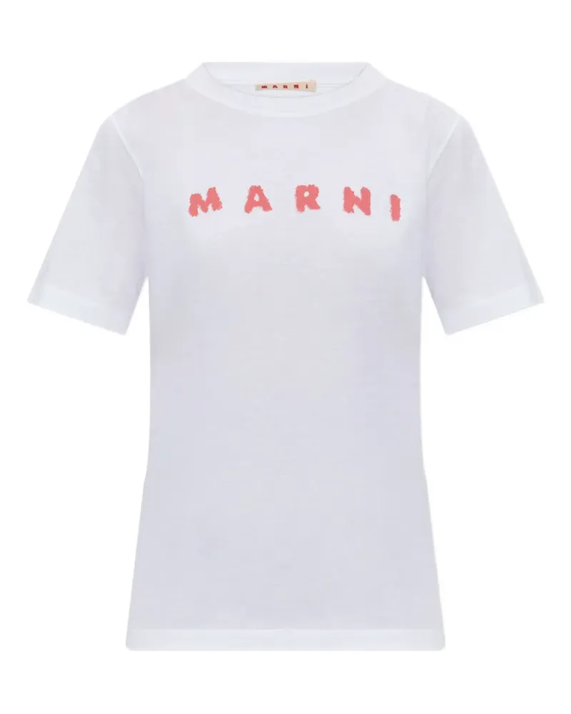 Marni T-Shirt mit Logo-Print - Weiß Weiß