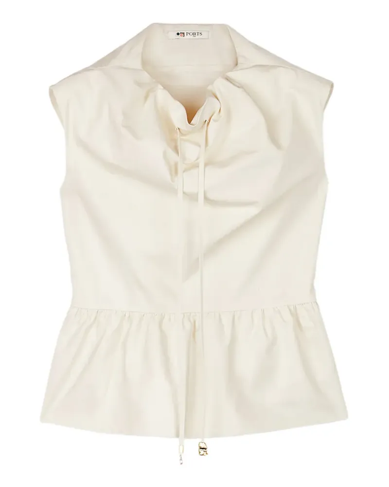 Ports 1961 draped peplum top - Nude Nude