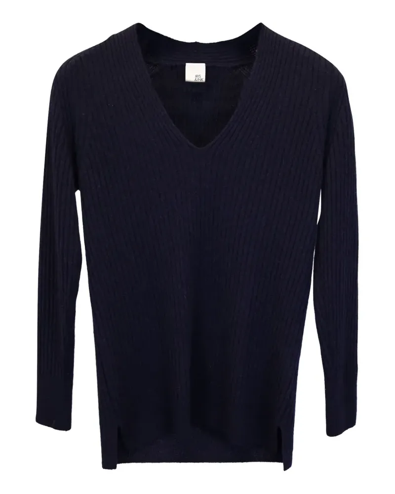 Iris & Ink Pullover mit V-Ausschnitt - Blau Blau