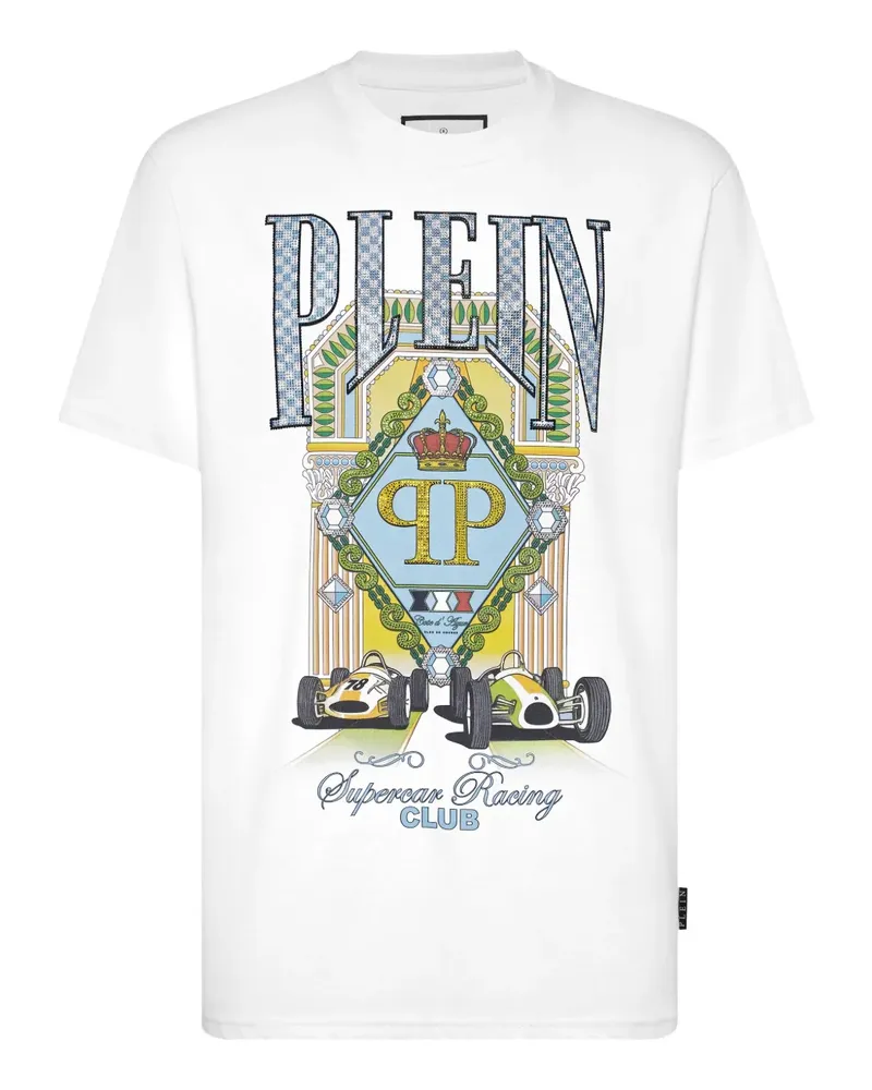 Philipp Plein Supercar Racing T-Shirt - Weiß Weiß