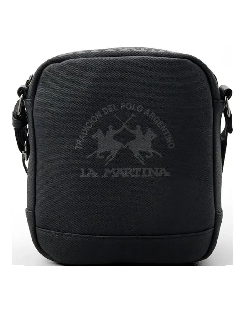 La Martina Kuriertasche mit Logo-Print - Schwarz Schwarz