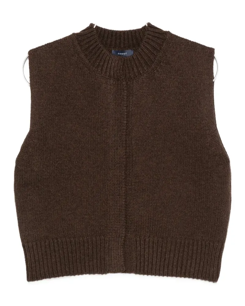 Soeur ribbed-knit sleeveless sweater - Braun Braun