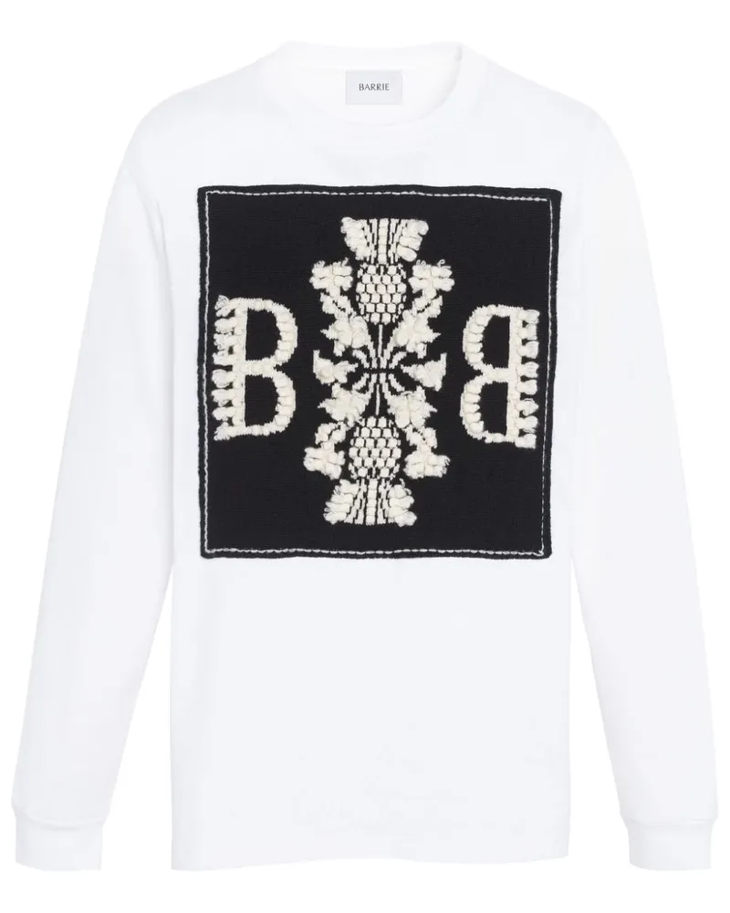 Barrie Langarmshirt mit Logo-Patch - Weiß Weiß