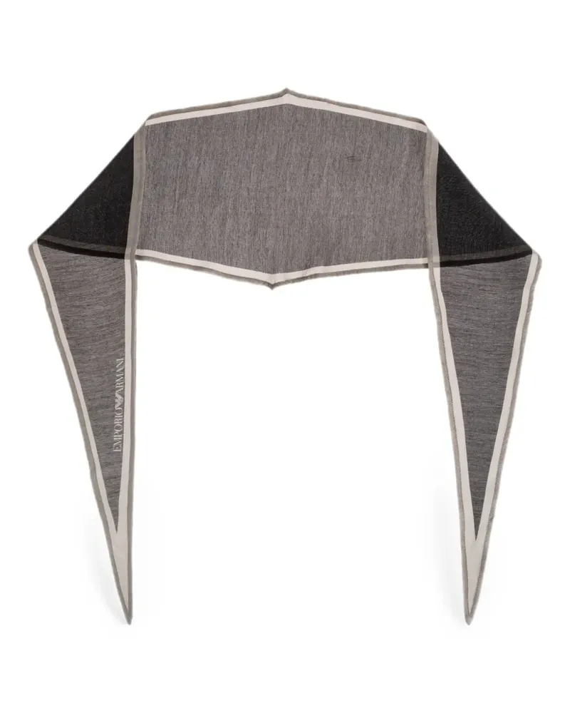 Emporio Armani logo-print asymmetrical scarf - Schwarz Schwarz