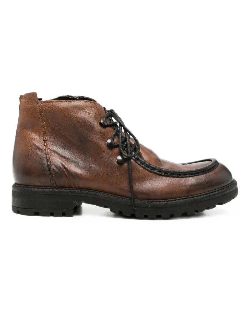 LEQARANT lace-up leather ankle boots - Braun Braun