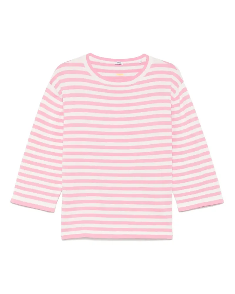 ASPESI Gestreiftes T-Shirt - Rosa Rosa