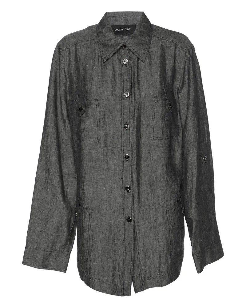 Elena Mirò Hemd mit marmoriertem Effekt - Grau Grau