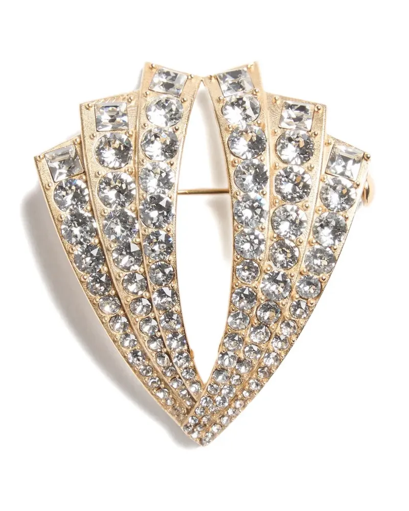 Valentino Garavani Je Les V brooch in metal and Swarovski® crystals - Gold Gold