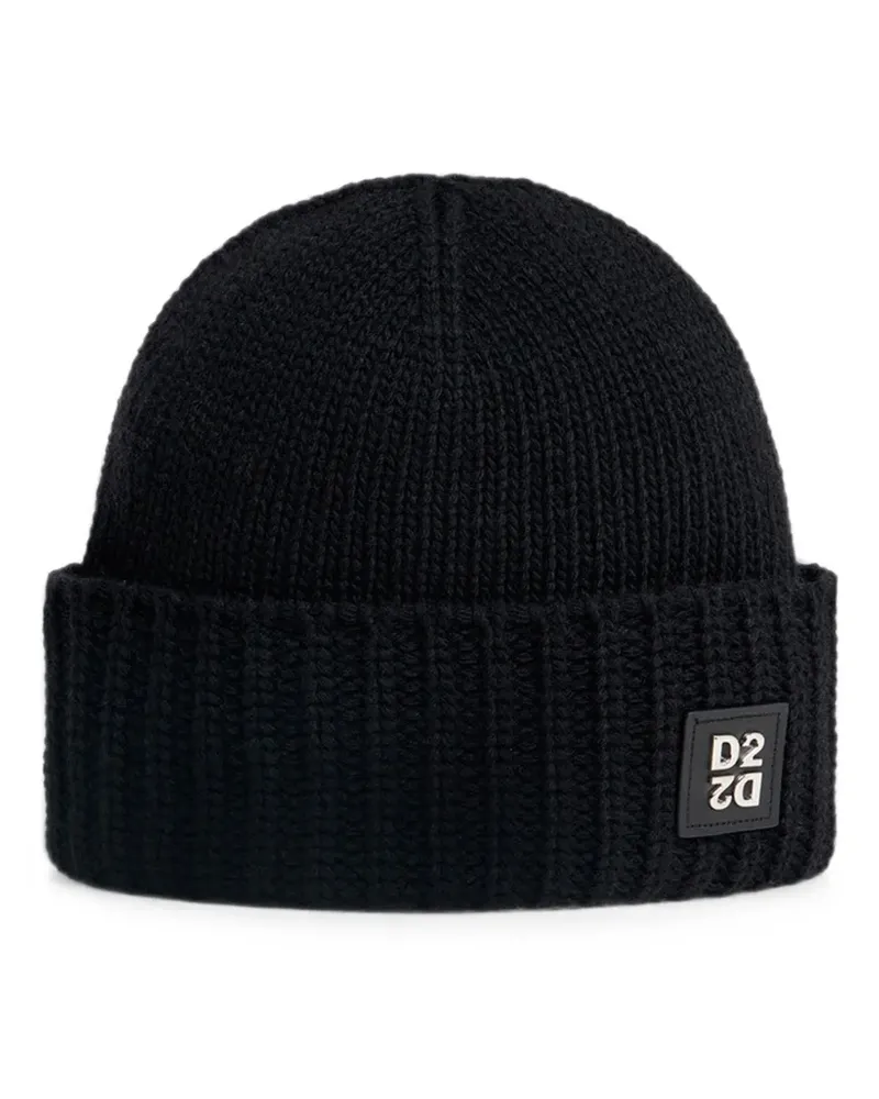 Dsquared2 D2 Upside Down Strickmütze - Schwarz Schwarz