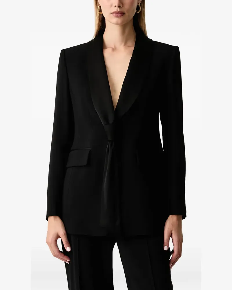 Luisa Spagnoli Spazzola knot-detail shawl-lapel blazer - Schwarz Schwarz