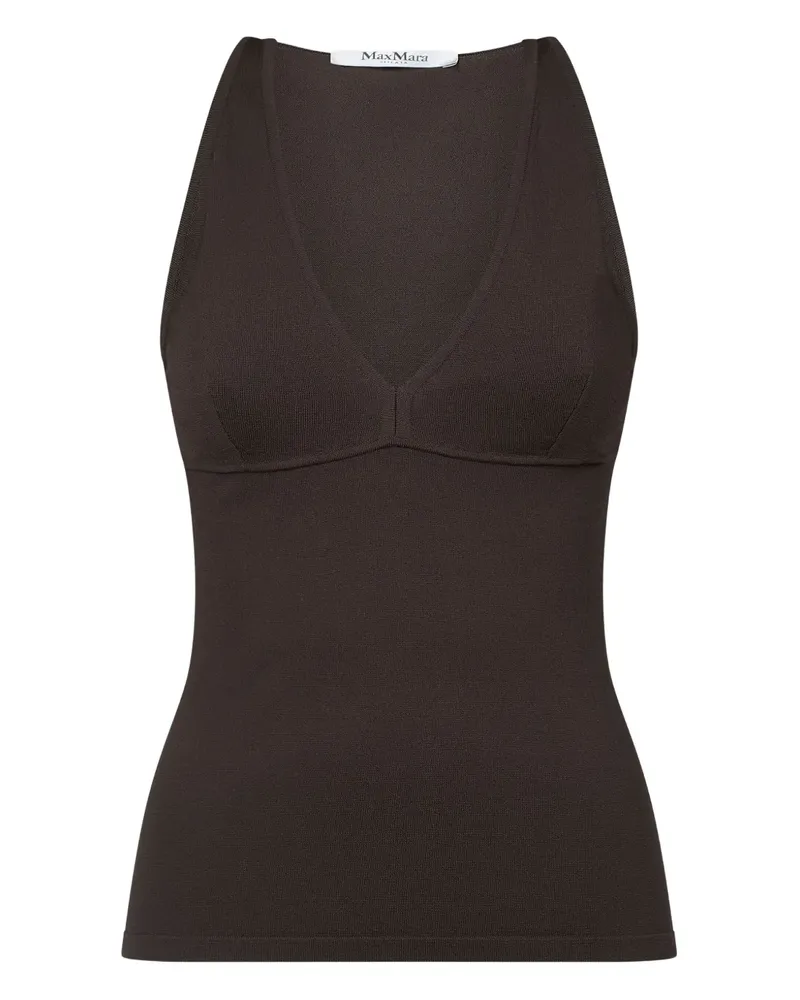 Max Mara Tanktop mit V-Ausschnitt - Braun Braun