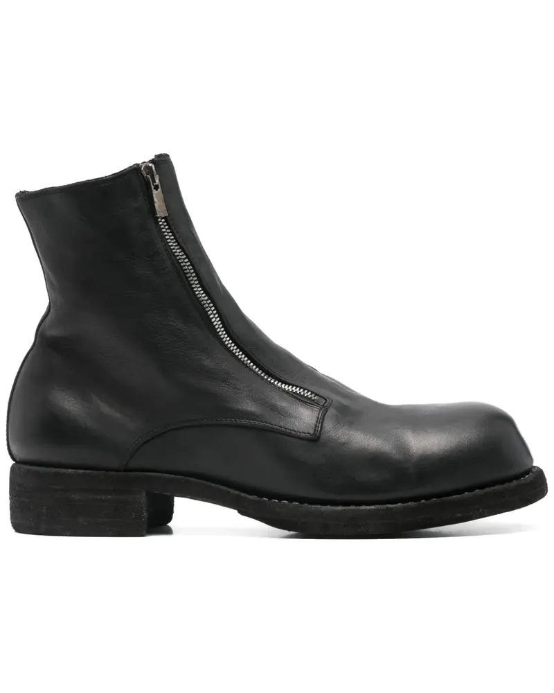 GUIDI Knöchelhohe Lederstiefel - Schwarz Schwarz