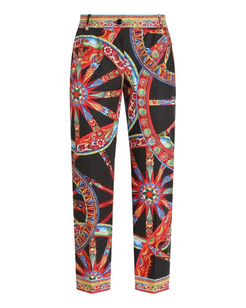 Dolce & Gabbana Hose mit Carretto-Print - Schwarz Schwarz