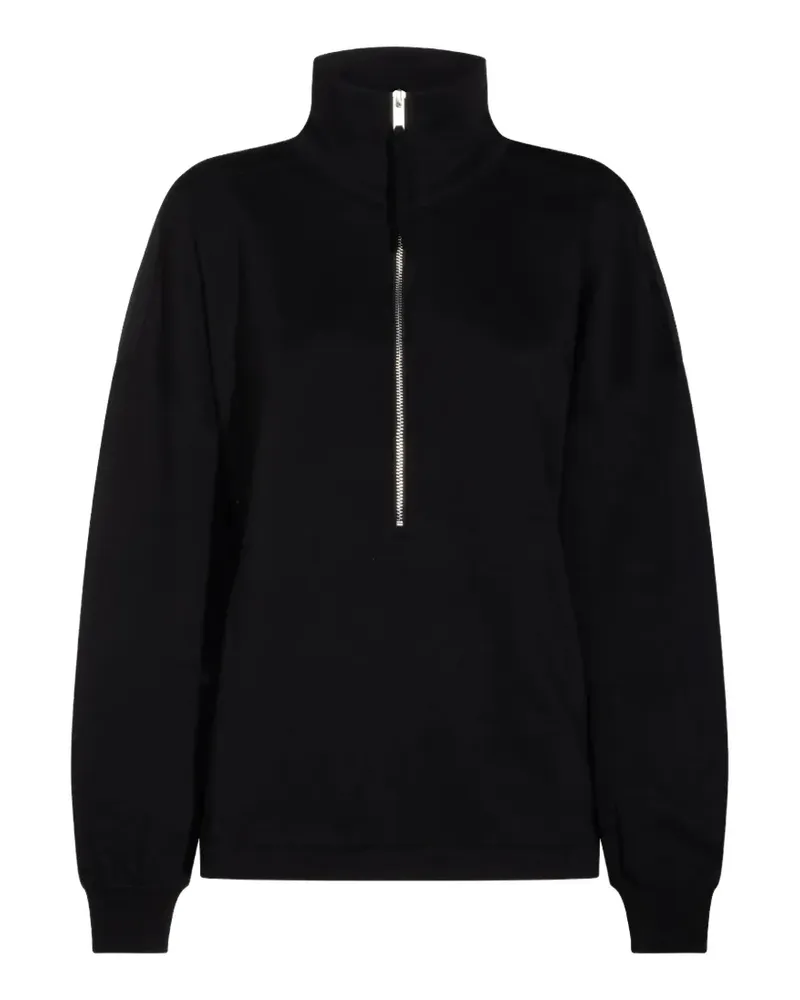 THOM KROM half-zip gathered-sleeve sweater - Schwarz Schwarz