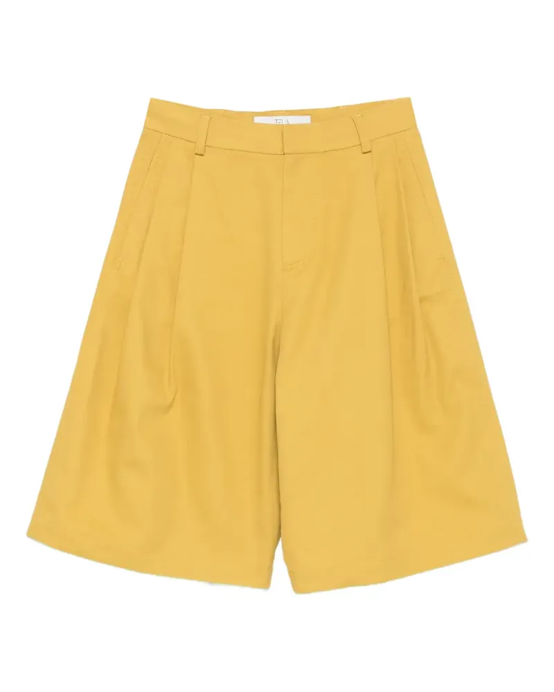 TELA pleated-design shorts - Gelb Gelb