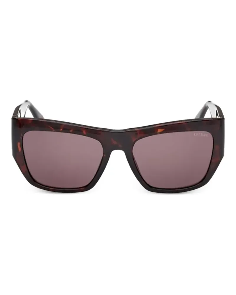 Guess tortoiseshell-effect logo-plaque sunglasses - Braun Braun