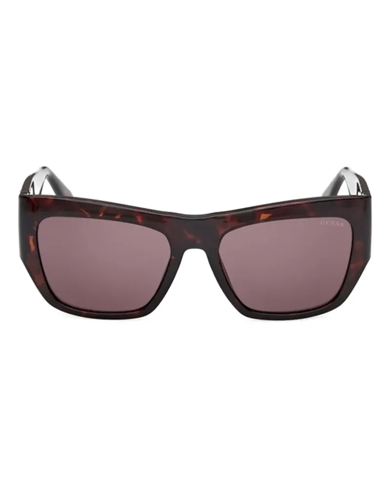 Guess tortoiseshell-effect logo-plaque sunglasses - Braun Braun
