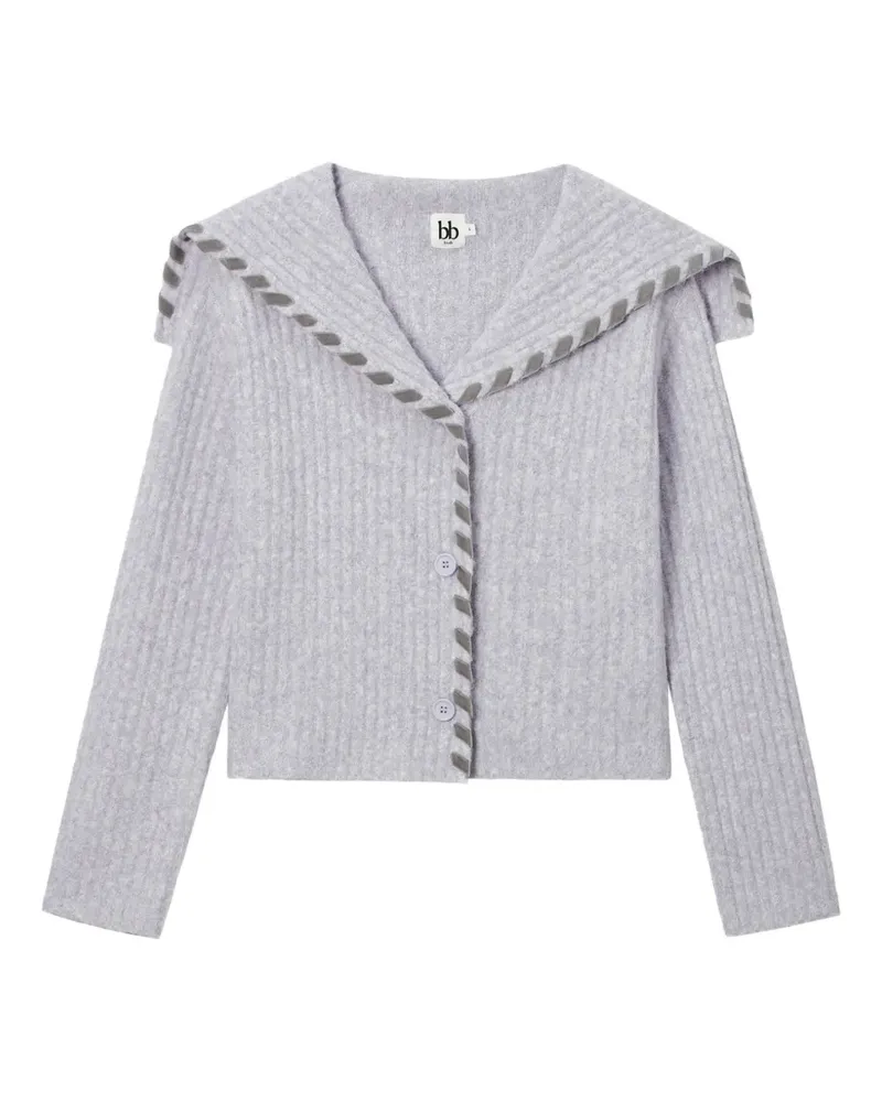 b+ab Gerippter Cardigan mit Matrosenkragen - Violett Violett