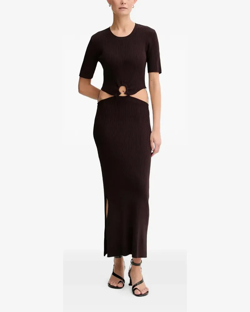 Sessùn Midikleid mit Cut-Outs - Braun Braun