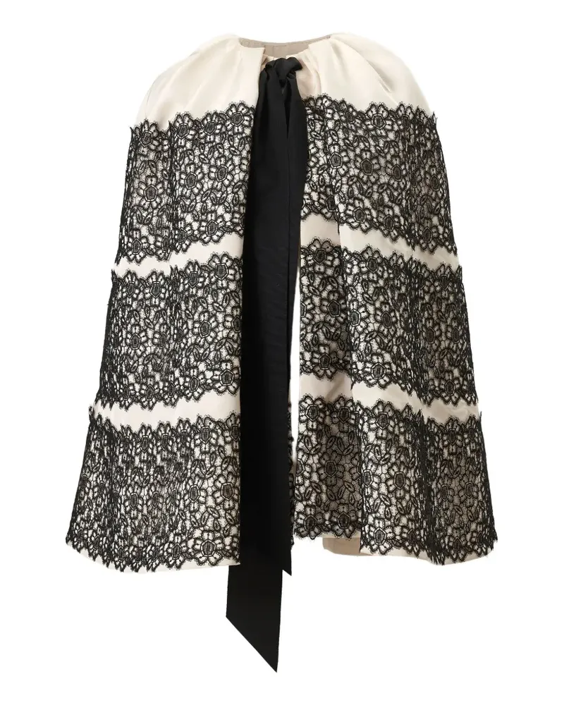 Carolina Herrera New York Cape mit Spitzenbesatz - Nude Nude