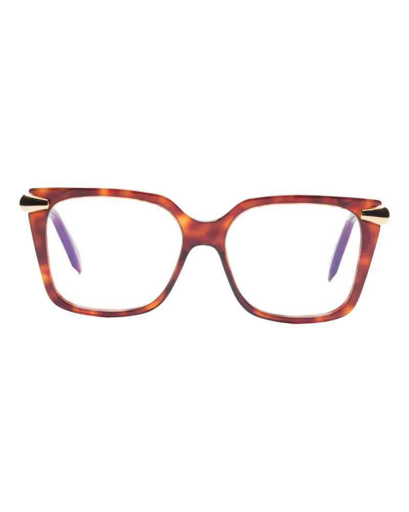 Bulgari Brille mit eckigem Gestell - Braun Braun