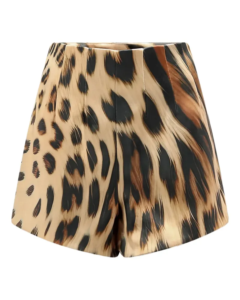 Retrofête Marie animal-print shorts - Nude Nude