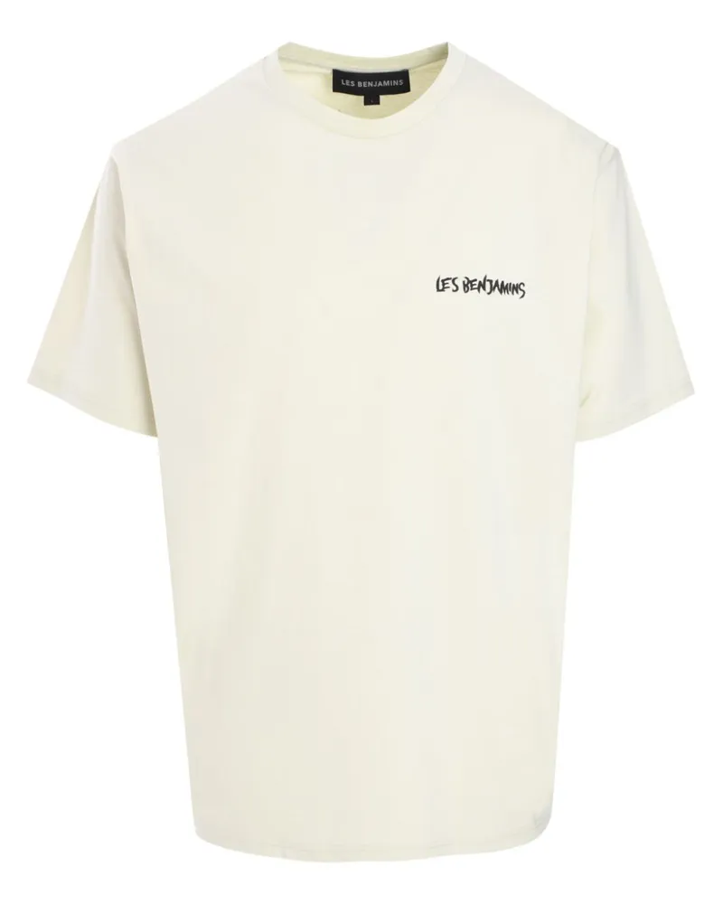 Les Benjamins T-Shirt mit grafischem Print - Nude Nude