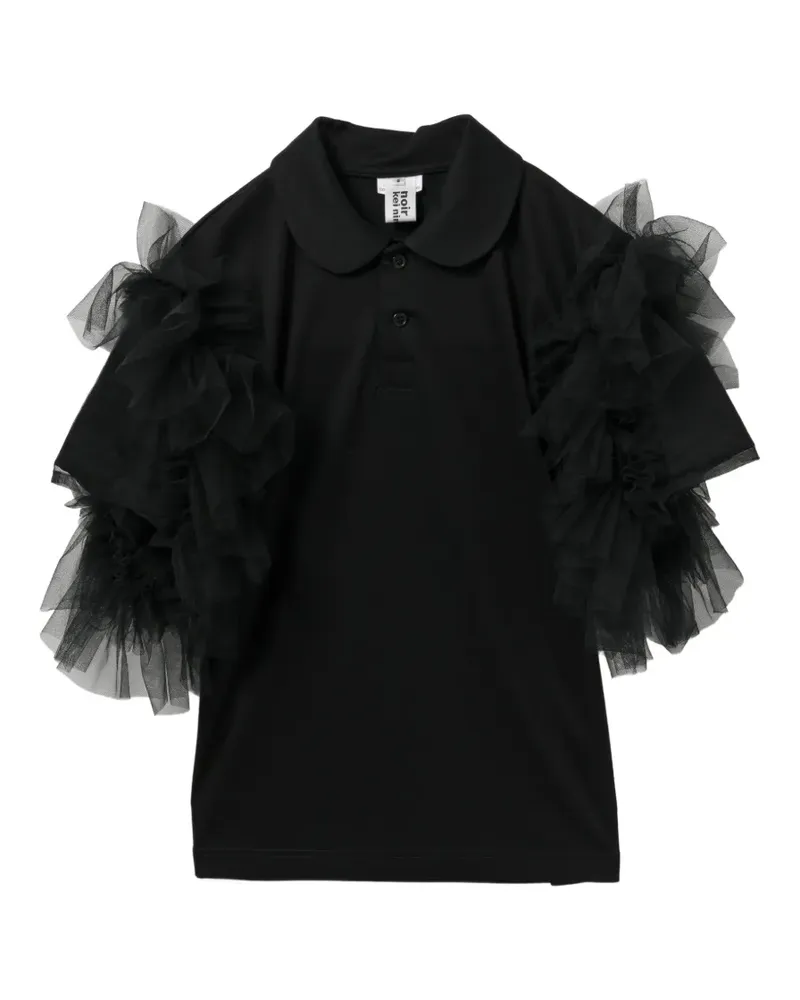 Noir Kei Ninomiya Gerüschtes Poloshirt - Schwarz Schwarz