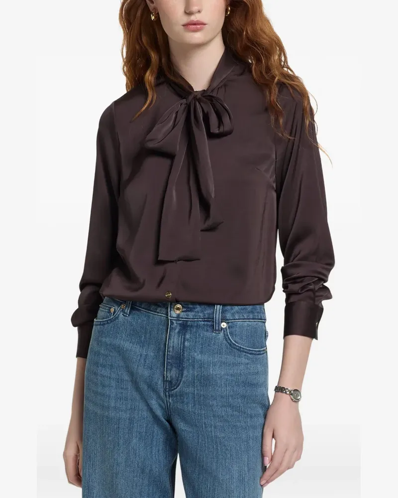 Michael Kors Bluse mit Schleifenkragen - Braun Braun