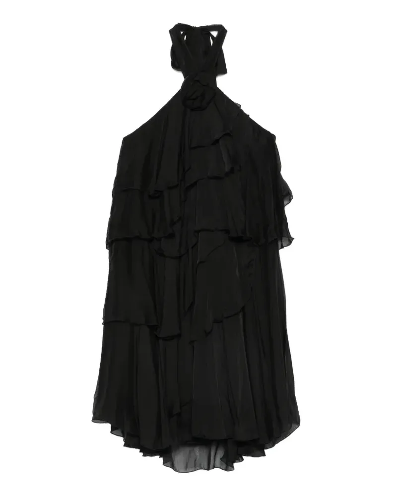 Dixie ruffled halterneck dress - Schwarz Schwarz
