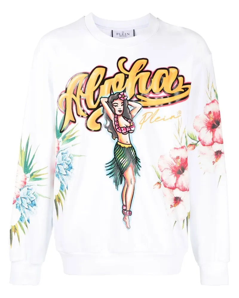 Philipp Plein Sweatshirt mit Hawaii-Print - Weiß Weiß