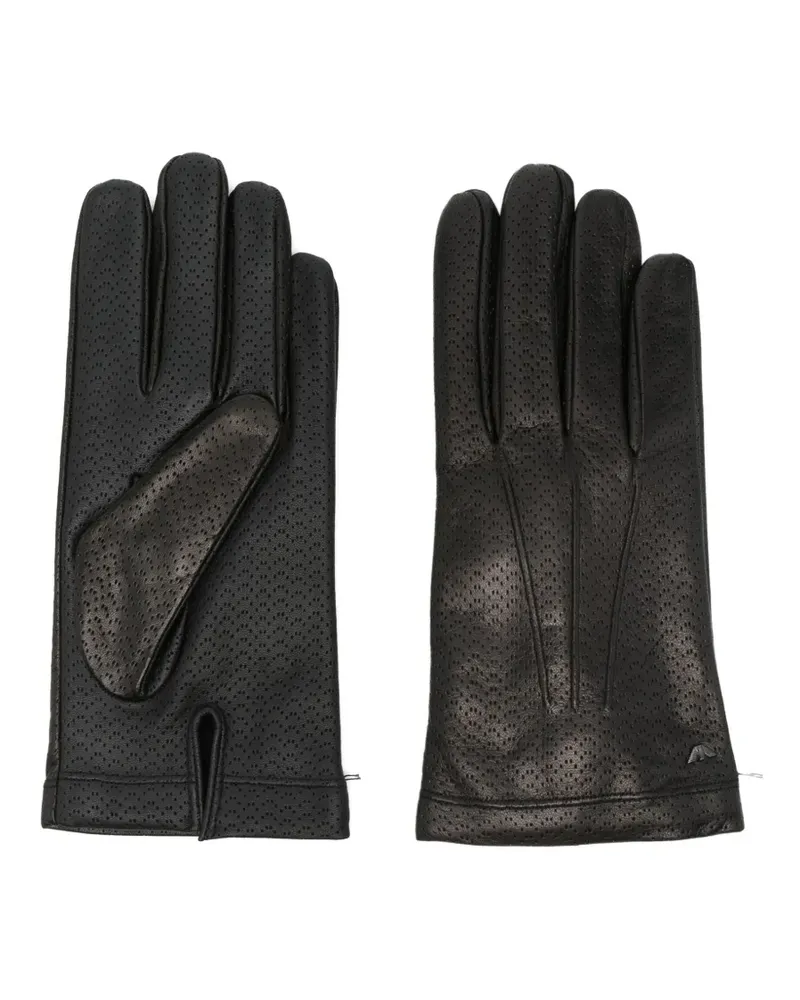Emporio Armani Perforierte Handschuhe aus Lammleder - Schwarz Schwarz