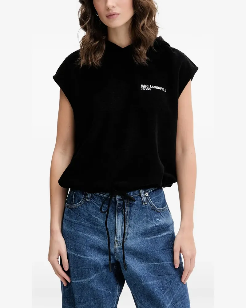 Karl Lagerfeld logo-print drawstring hoodie - Schwarz Schwarz