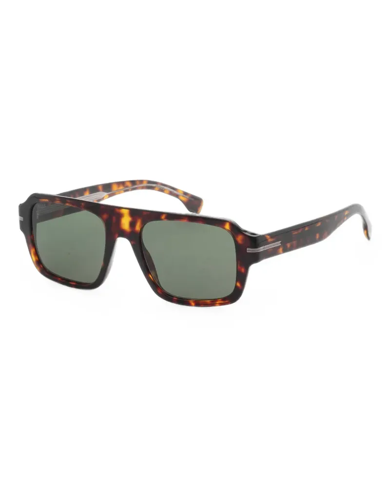HUGO BOSS Eckige Sonnenbrille in Schildpattoptik - Braun Braun