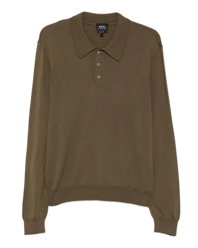 A.P.C. Langärmeliges Poloshirt - Grün Grün