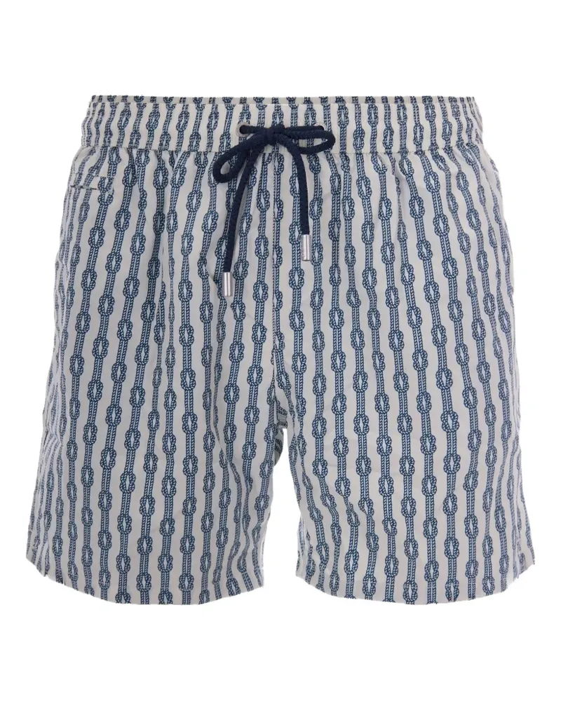 MC2 Saint Barth rope-print swim shorts - Weiß Weiß