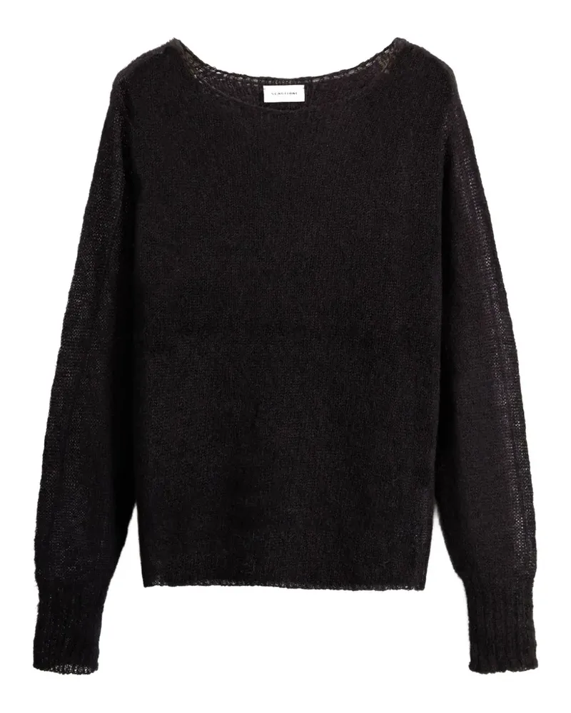 Scaglione Pullover mit U-Boot-Ausschnitt und Raglanärmeln - Schwarz Schwarz