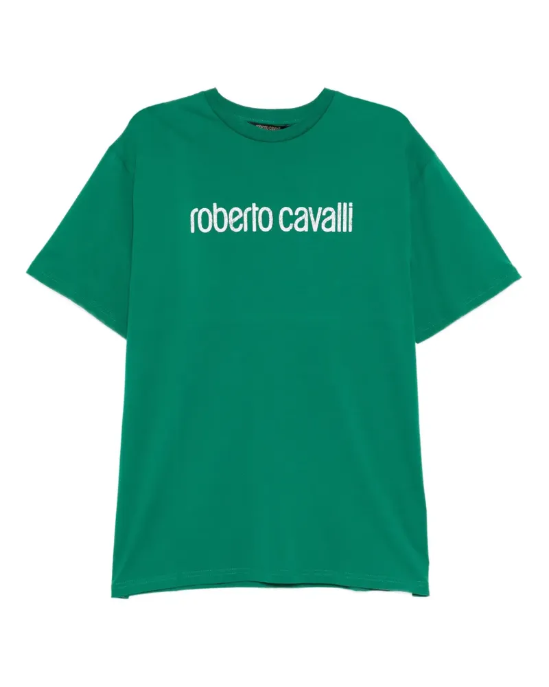 Roberto Cavalli logo-print cotton T-shirt - Grün Grün