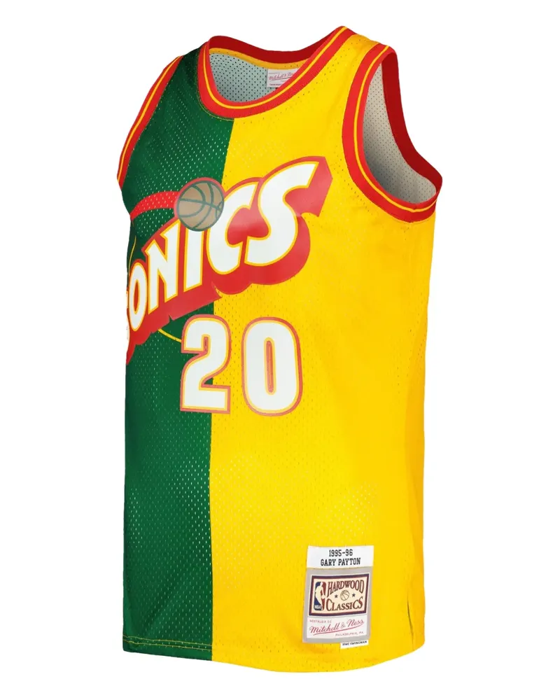Mitchell & Ness x NBA Seattle Supersonics 1995 Gary Payton Split Swingman Tanktop - Gelb Gelb