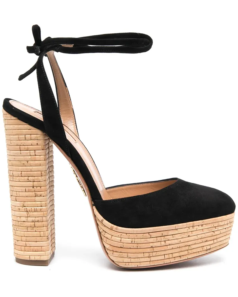 Aquazzura Penelope Plateau' Sandalen, 140mm - Schwarz Schwarz