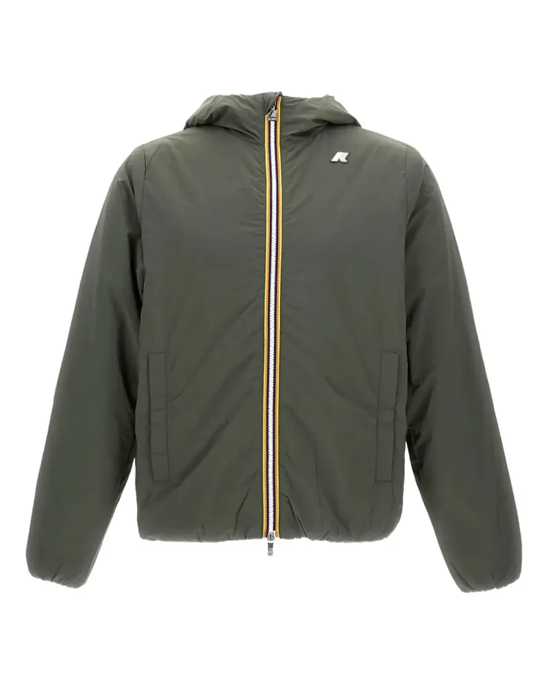 K-Way logo-patch hooded jacket - Grün Grün