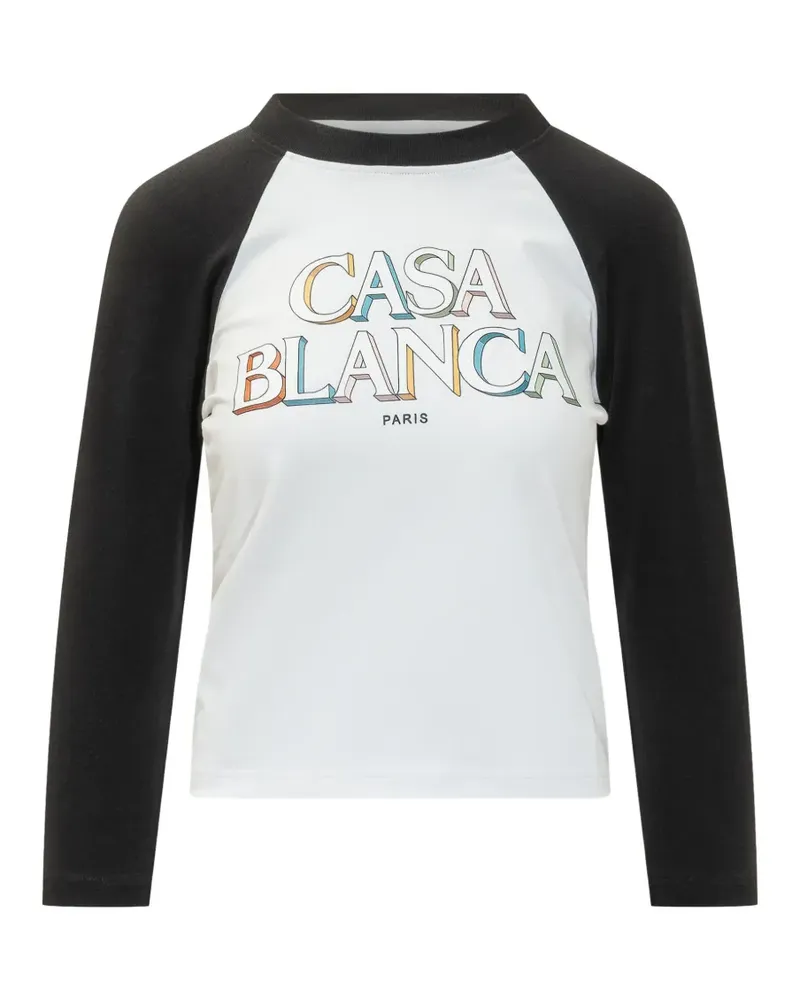 Casablanca Paris logo-print raglan-sleeve T-shirt - Weiß Weiß