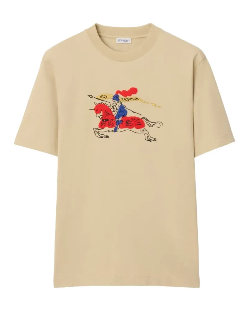 Burberry T-Shirt mit Knight Check - Nude Nude