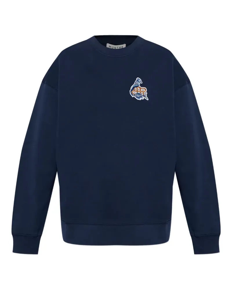 MUNTHE Nathan embroidered logo sweatshirt - Blau Blau