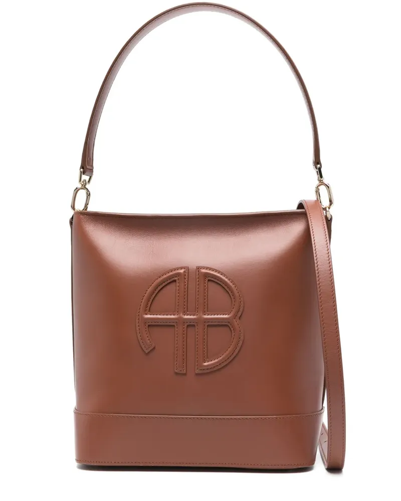 Anine Bing Shopper mit Logo-Patch - Braun Braun
